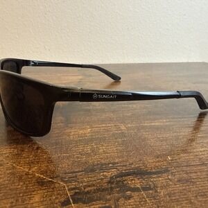 SUNGAIT 2179 Sunglasses Black Wrap Style Smoke UV400 Men Sport Vintage 2179 C1